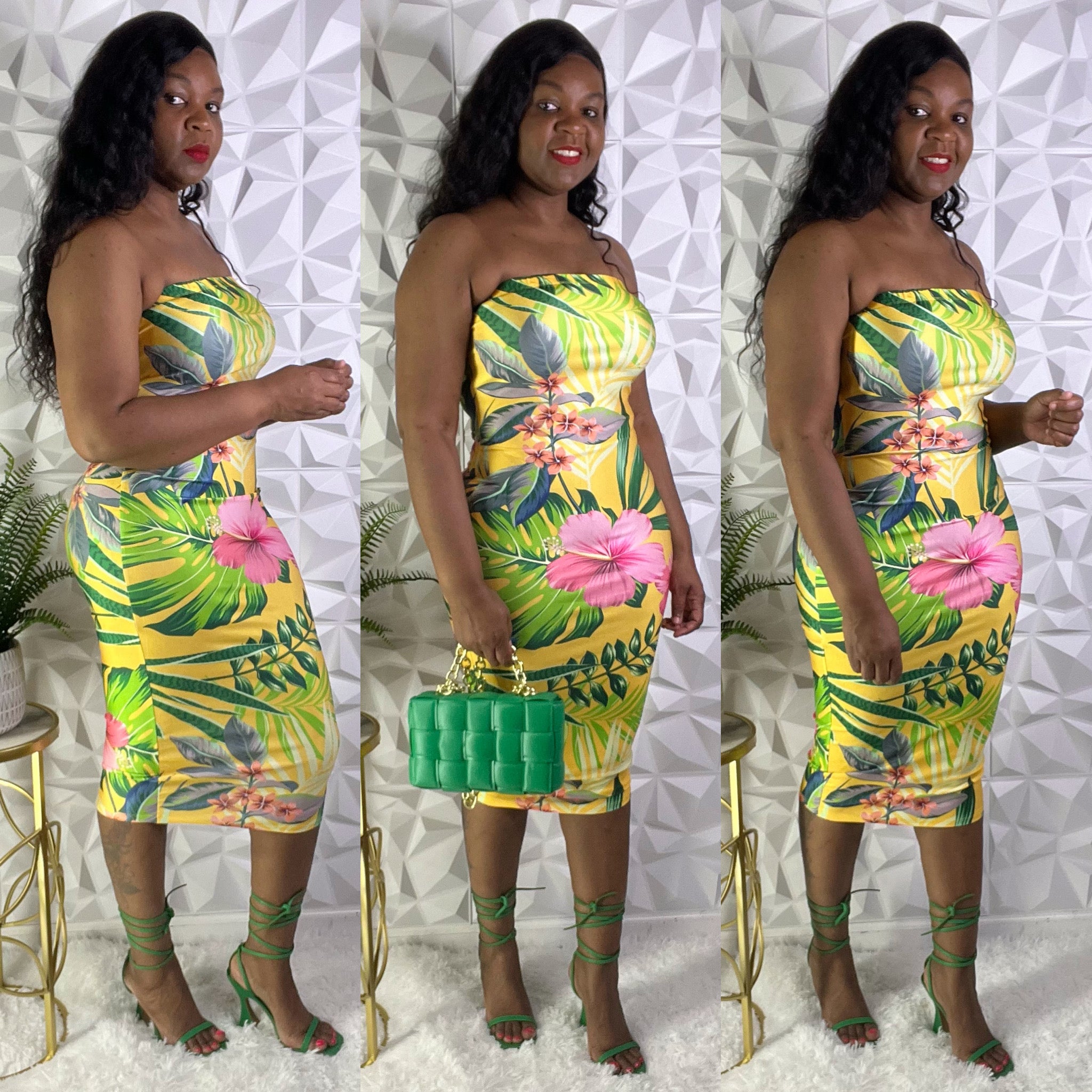 "TROPICAL" Midi Dress