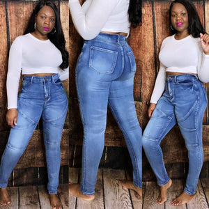 "SHEENA" High Waist Skinny Jeans - JAS Boutique 