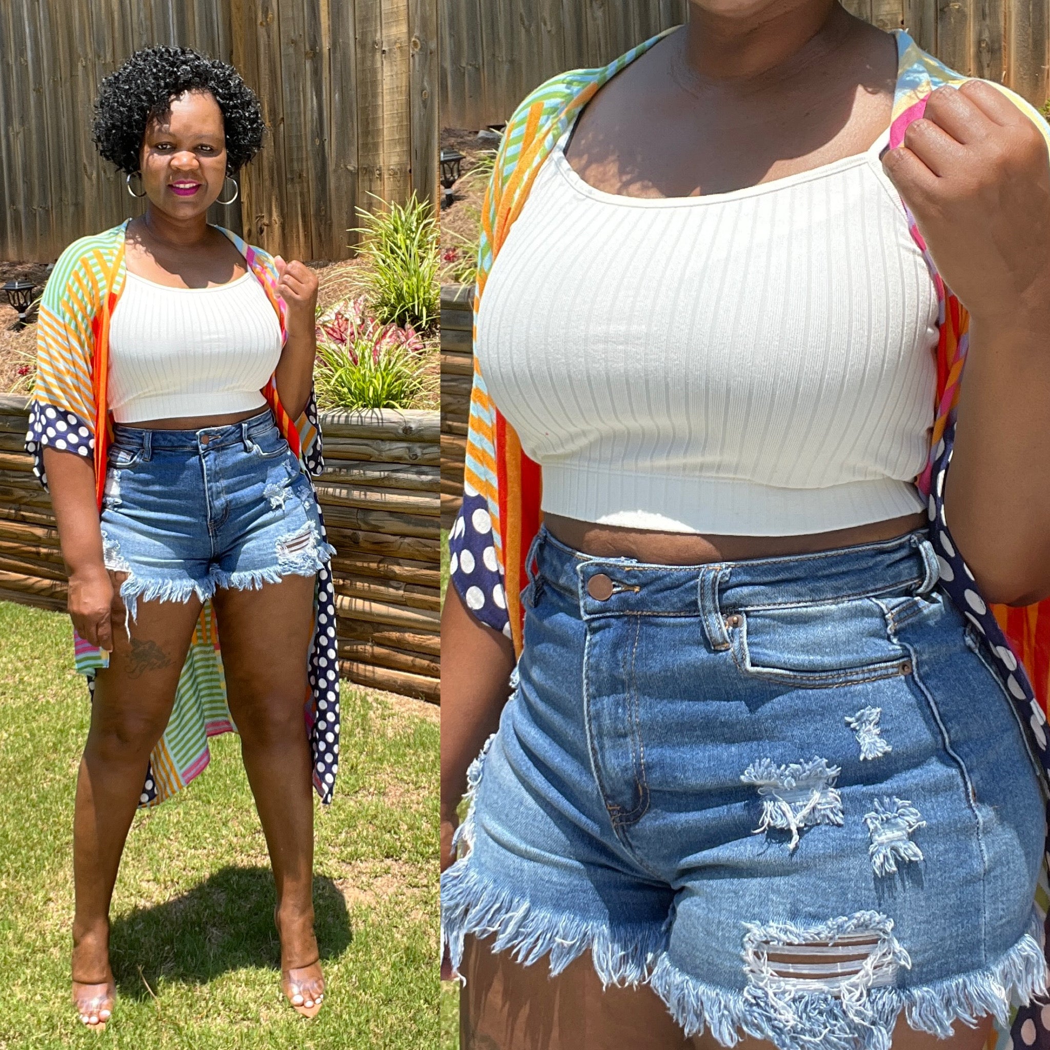 "DISTRESSED MINI BLUES" Denim Shorts - JAS Boutique 