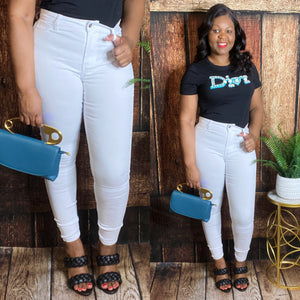 "WHITE ON WHITE" High Waist Jeans - JAS Boutique 