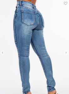 "SHEENA" High Waist Skinny Jeans - JAS Boutique 